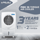 BAJAJ PMH 36 Torque Personal Air Cooler For Room  | 36 L  | White