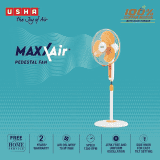 USHA Maxx Air High Speed Pedestal Fan | 400MM | Orange & White
