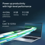 ASUS Vivobook 15 | Intel Core i5-1235U 12th Gen | 15.6 | 39.62 cm  | 8GB | 512GB SSD | Intel Iris X Graphics Windows 11 | Silver |  X1502ZA EJ515WS