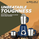 BAJAJ Military Series Glamore  Mixer Grinder |  800W | 3 Jars | Royal Blue