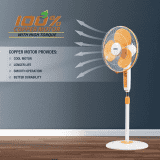 USHA Maxx Air High Speed Pedestal Fan | 400MM | Orange & White
