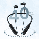 Portronics Harmonics Z7 Neckband | PX4 Water Resistant | Fast Charging | Black | POR 1979