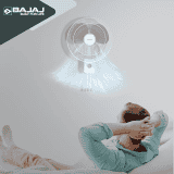 Bajaj Robusto Oscillating Wall Fan | 400mm | High Air Delivery | Modern Décor | Lavender & White