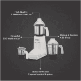 Preethi Eco Plus  Mixer Grinder | MG 138 | 110V | 550 Watt