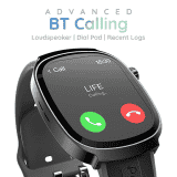 Pebble Axis BT Calling Smartwatch | 1.96 Inch | Amoled Display | Jet Black | PFB403
