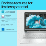 ‎HP Laptop 15s | Intel Core i3 12th Gen 1215U | 8 GB | 1 TB SSD | 15.6 Inch | Natural silver | 15S-FQ5328TU