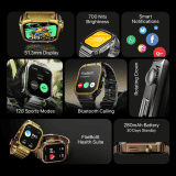 Fire Boltt Maverick Smartwatch | 2.02 inch | IPS Display | Bluetooth Calling  | Black Silver | BSW177