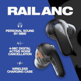 Skullcandy Rail Wireless Earbuds | ANC | 27 Hr Battery | True Black