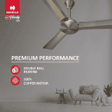 HAVELLS EP Trendy Ceiling Fan | 1200 mm | 3 Blade | 1 Star | Antique Brass