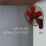 Blueberry OZON16 5 Leaf High Speed 400mm Wall Fan | Powerful Motor with Oscillation Control | Black Red