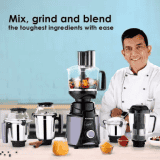 WONDERCHEF Galaxy Juicer Mixer Grinder | Food Processor | 750 W | 4 Jars | Black