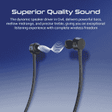 Promate Civil  Wireless Neckband Earphones |  Button Controls for Bluetooth | Hall Switch Sensor | Black