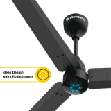 Atomberg Renesa Ceiling Fan |  900 mm BLDC Ceiling Fan with Remote Control | LED Indicators |Midnight Black | FG0382