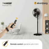 atomberg Renesa Pedestal Fan Swing | 400mm | Midnight Black | FAFG0213