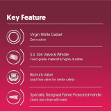 Preethi Stainless Steel Outer Lid | 3 L | Pressure Cooker with Spill Splash Shield Zero Spill  Zero Splash | Induction Base