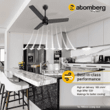 Atomberg Renesa Ceiling Fan |  900 mm BLDC Ceiling Fan with Remote Control | LED Indicators |Midnight Black | FG0382