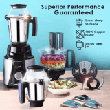 WONDERCHEF Galaxy Juicer Mixer Grinder | Food Processor | 750 W | 4 Jars | Black