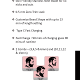 Havells Beard Trimmer | 90 min Runtime | 12 Length Settings | Black | BT6112