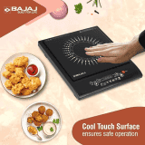 Bajaj Splendid 120TS Induction Cooktop With Tact Switch Stove | 1200 Watts | Digital Led Display  | Black & White