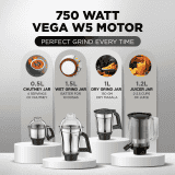 Preethi Zodiac Stardust Mixer Grinder | Super Extractor 750W Juicer | Copper , Black