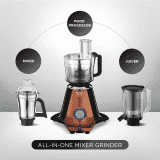 Preethi Zodiac Stardust Mixer Grinder | Super Extractor 750W Juicer | Copper , Black