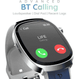 Pebble | Axis 1.96  Amoled Display | Quick Notification |  AOD BT Calling Rotating Crown | Smartwatch | Jet Blue | Strap Free Size