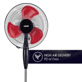 usha Colossus Pedestal Fan | Rust Free Aluminium Blade | 400mm | Red