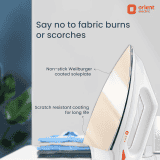 Orient Electric FabriSmooth Dry Iron | 1000 W | White