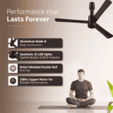 V-Guard INSIGHT-G Ceiling Fan | 1200 mm | BLDC Motor | Remote Control | Choco Brown Glossy