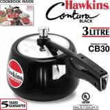 Hawkins Contura Hard Anodised Inner Lid Pressure Cooker | 3 L | Black | CB30