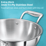 Hawkins Pro Deep-Fry Pan | Kadhai | Lid 2.5 L | Triply Induction Bottom |  Stainless Steel