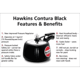 Hawkins Contura Hard Anodised Inner Lid Pressure Cooker | 3 L | Black | CB30