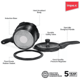 Impex Hard anodized Dripless Aluminium Pressure cooker HA smart D3 | 2.5 L | Outer Lid Induction Bottom Pressure Cooker