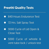 Preethi Induction Base Outer Lid Aluminium Pressure Cooker | Spill Splash Shield | 5 L