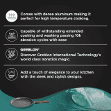 ‎Preethi Artistic Collection Die Cast Non Stick Tawa | 27 cm | 5 Star | Non Stick Effect Cook & Serve | Ocean Green