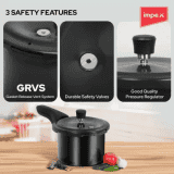 Impex Hard anodized Dripless Aluminium Pressure cooker HA smart D3 | 2.5 L | Outer Lid Induction Bottom Pressure Cooker