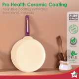Wonderchef Bellagio Dosa Tawa | 28 cm | Non-Stick Ceramic Coating | Non-Toxic | Pure Aluminium | Purple