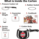 Hawkins Contura Hard Anodised Inner Lid Pressure Cooker | 3 L | Black | CB30