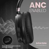 Portronics Muffs M3 Over Ear Headphones | 40 Hour Playtime | Foldable Design | Type C Fast Charging | Black