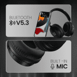 Portronics Muffs M3 Over Ear Headphones | 40 Hour Playtime | Foldable Design | Type C Fast Charging | Black