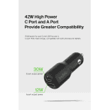 Belkin Dual USB C Car Charger | 42W PD | Black | CCB005QCBK