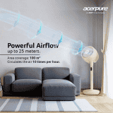 Acerpure Cozy F2 Air Circulator Pedestal Fan | Energy efficient & Whisper Quiet Large Room | Beige