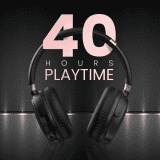 Portronics Muffs M3 Over Ear Headphones | 40 Hour Playtime | Foldable Design | Type C Fast Charging | Black