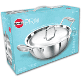 Hawkins Pro Deep-Fry Pan | Kadhai | Lid 2.5 L | Triply Induction Bottom |  Stainless Steel