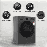 LG Fully Automatic Front Load Washing Machine | 8 kg | In-built Heater | Grey Black | FHB1208Z4M