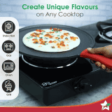 Wonderchef Forza Cast Iron 27 cm Dosa Tawa Pan | Pre Seasoned Cookware | 4 mm | Induction Friendly