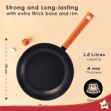 Wonderchef Caesar Forged Virgin Aluminium Fry Pan | 1 L | 20 cm | Black