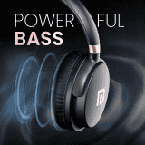 Portronics Muffs M3 Over Ear Headphones | 40 Hour Playtime | Foldable Design | Type C Fast Charging | Black