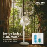 Acerpure Cozy F2 Air Circulator Pedestal Fan | Energy efficient & Whisper Quiet Large Room | Beige
