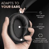 Portronics Muffs M3 Over Ear Headphones | 40 Hour Playtime | Foldable Design | Type C Fast Charging | Black